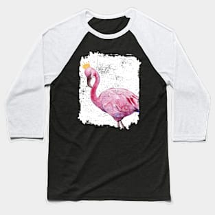 Beautiful Flamingo Crown Illustration 2 Baseball T-Shirt